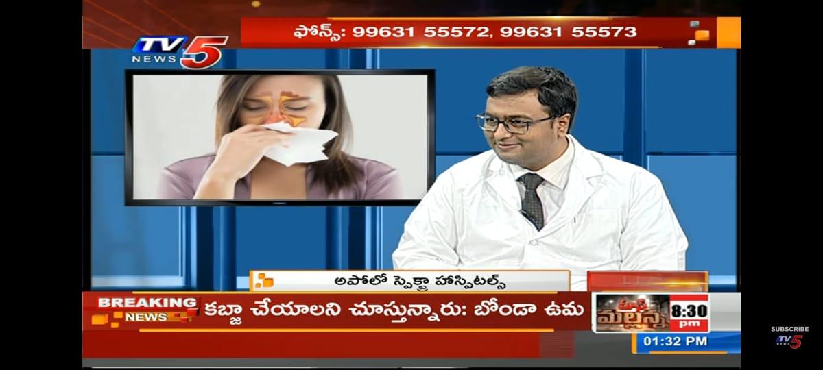 Dr. Naseer live on TV5 News discussing nasal allergy