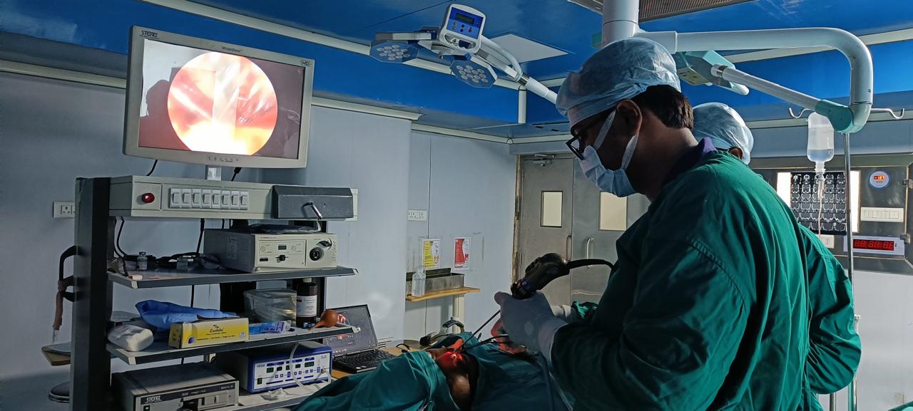 In-clinic ENT surgical setup